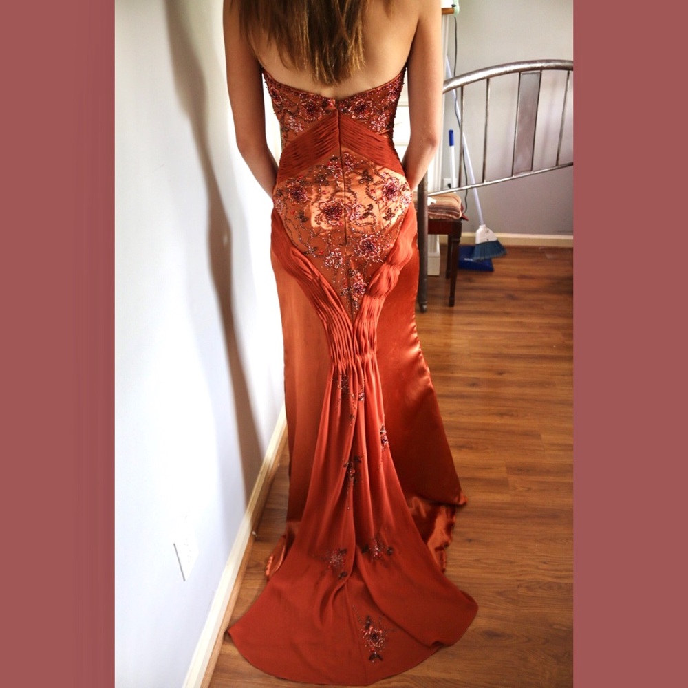 Orange Beaded Gown